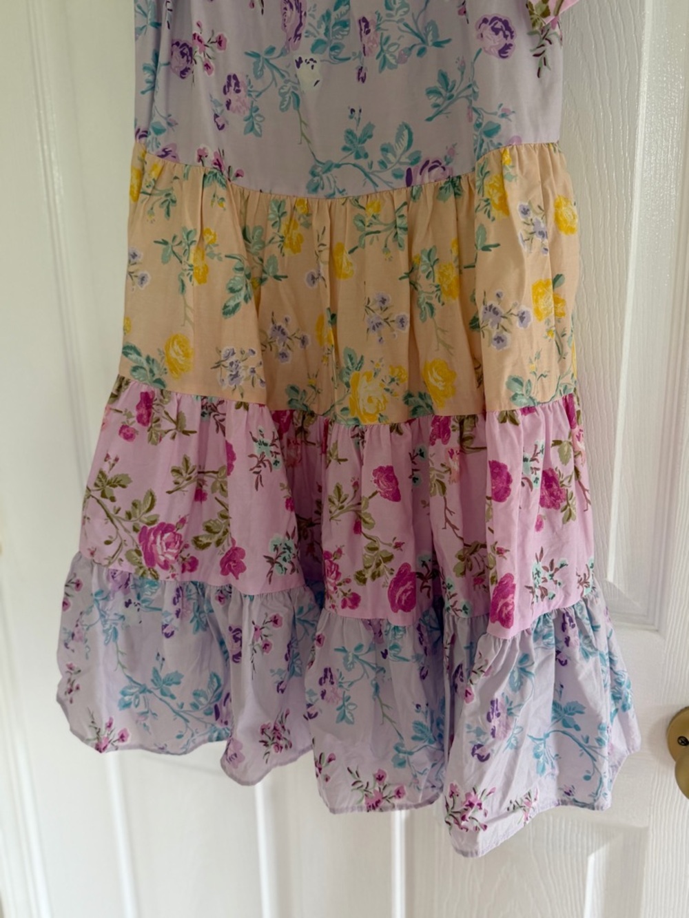 LoveShackFancy x Target Pastel Floral Tiered Sundress in Pink, Yellow, Blue - Picture 6 of 8